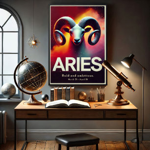 Vibrant Aries - Símbolo Zodiac Poster