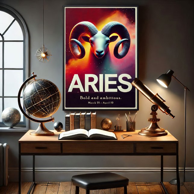 Vibrant Aries - Símbolo Zodiac Poster (Criador carregado)
