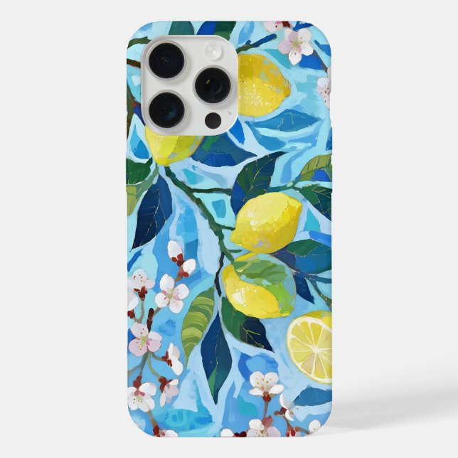 Vibrant art of blue lemon flowers (Verso)