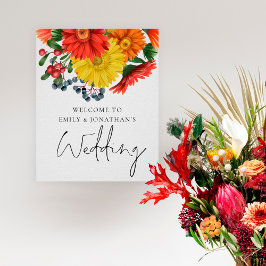 Vibrant Autumn Bem-vindos ao Poster de Casamento