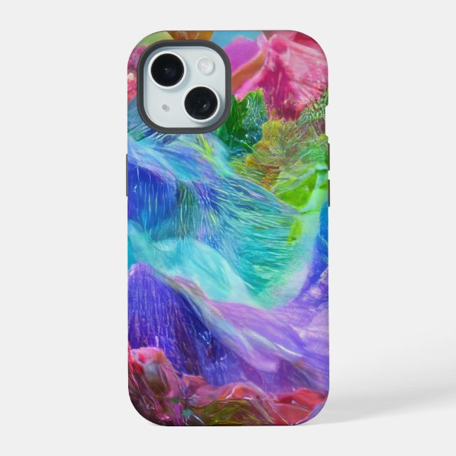 Vibrant Crystal Mountain Abstrato (Verso)