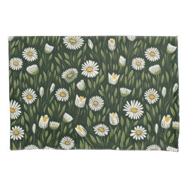 Vibrant Daisy Pattern with Lush Green Accents