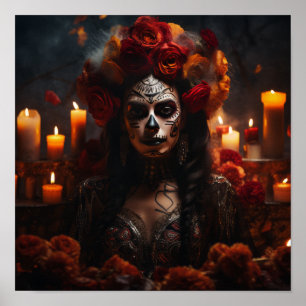 Vibrant Dia de los Muertos Poster - Celebre o