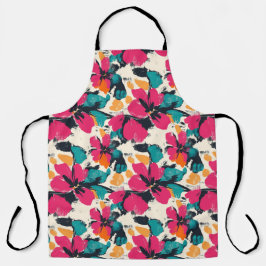 Vibrant Floral Bohemian All-Over Impressão Apron
