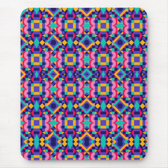 Vibrant geometric mousepad featuring colorful (Frente)