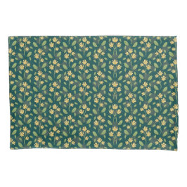 Vibrant Green Pattern with Yellow Flowers & Leaves