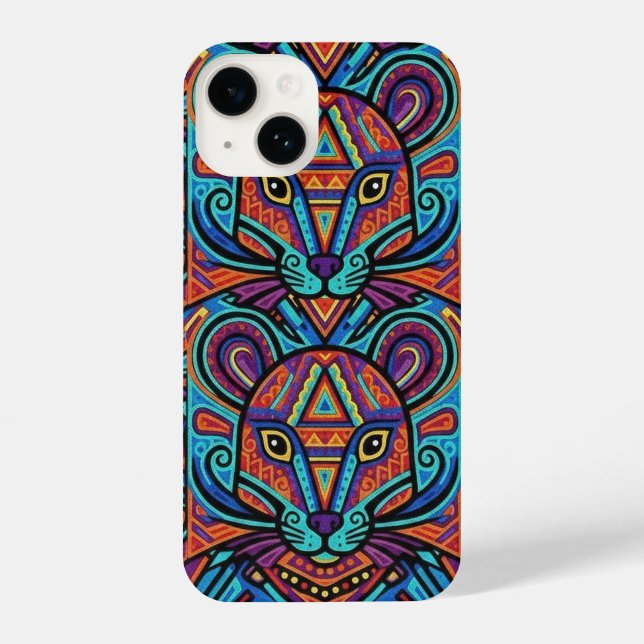 Vibrant Huichol Animal Spirit Phone Case (Verso)