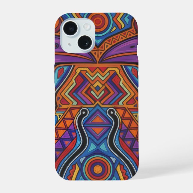 Vibrant Huichol Animal Spirit Phone Case (Verso)