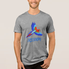 Vibrant Macaw Parrot Freedom Tri-blend T-Shirt
