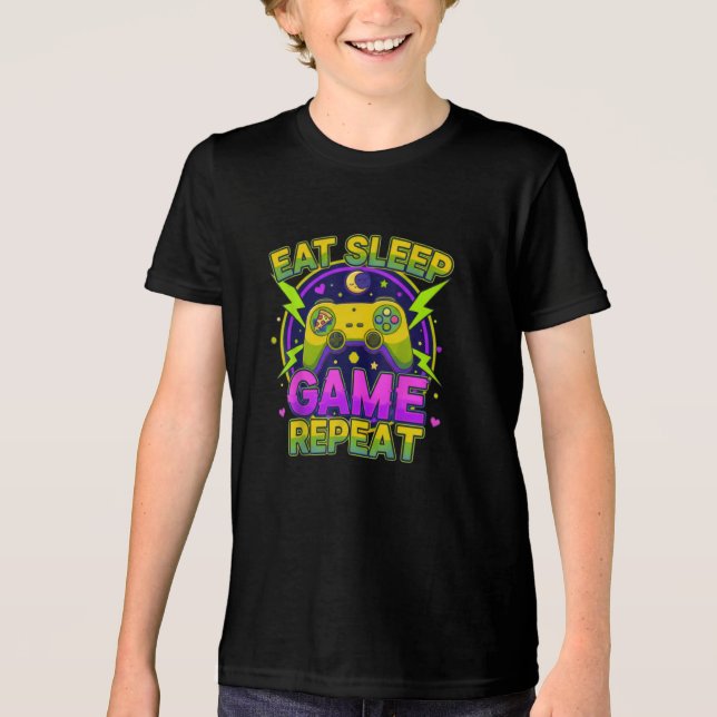 Vibrant Retro 80s Style Gamer T-Shirt (Frente)