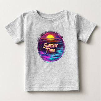 Vibrant Retro “Summer Time” Sunset T-Shirt