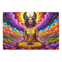 Vibrant Spiritual Meditation Metal Wall Art