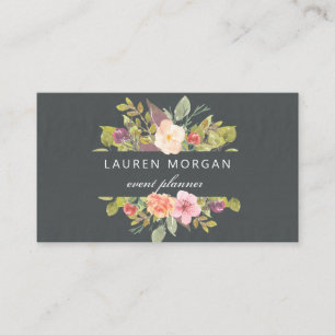 Vibrant Summer Floral Cartão de visita