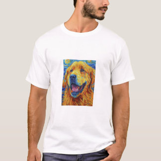 Vibrant Van Gogh Inspirou Cão T-Shirt Uni-Sexo