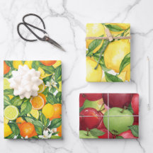 Vibrant Watercolor Fruit Orchard Pattern
