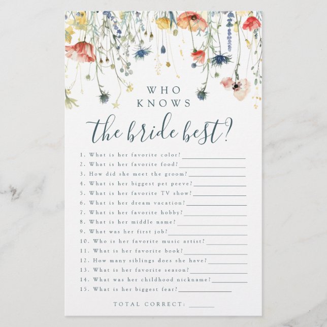 Vibrant Wildflower que conhece o melhor jogo da no (Frente)