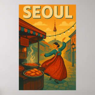 Vibrante 1960s: Pop de Seul Poster de viagens