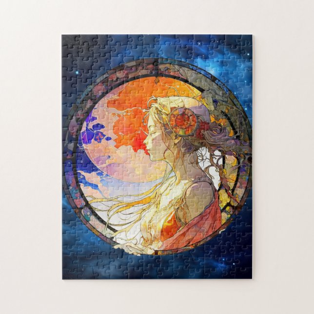 Vibrante Aquarela de Quebra-cabeça do quebra-cabeç (Vertical)