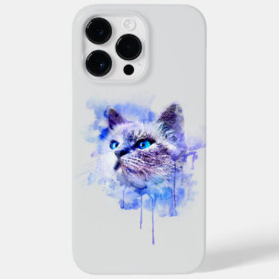 Vibrante Aquarela Gato Face T-Shirt