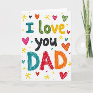 Vibrante Cartão de Eu Te Amo Papai