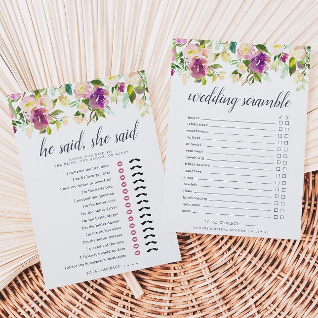 Vibrante Flor Dupla Face Jogo Chá de Noiva (Criador carregado)