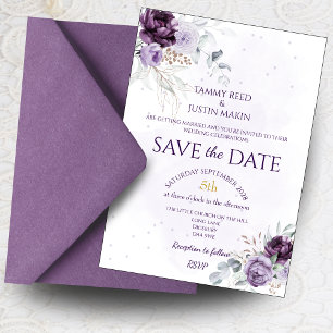 Vibrante Floral Salvar a Data Convite de Casamento