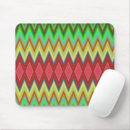 Vibrante mouse pad com zigue-zague ousado e multic