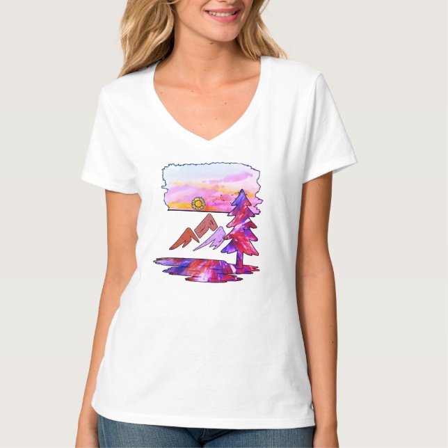 Vibrante Natureza Selvagem - Camisa Aquarela (Frente)