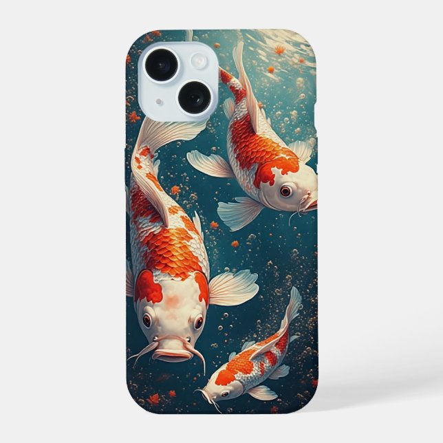 Vibrantes Peixes Koi Nadando (Verso)