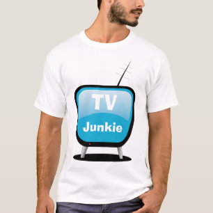 Viciado em TV - Estilo de Cartoon TV T-Shirt