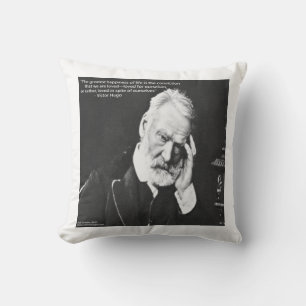Victor Hugo & Citação de Felicidade Almofada de La