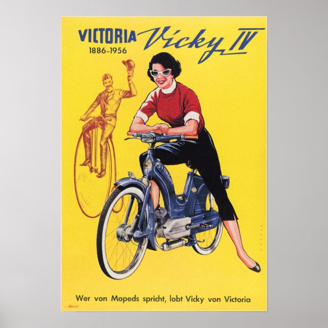 VICTORIA VICKY, Vintage, Poster de motocicleta (Frente)
