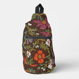 Victorian Botanical Drawing Floral Accessory Pouch