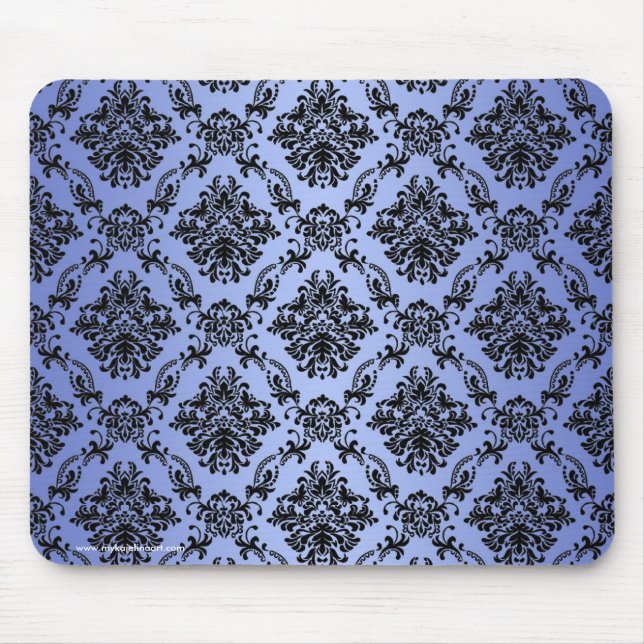Victorian gótico azul barroco Mousepad (Frente)