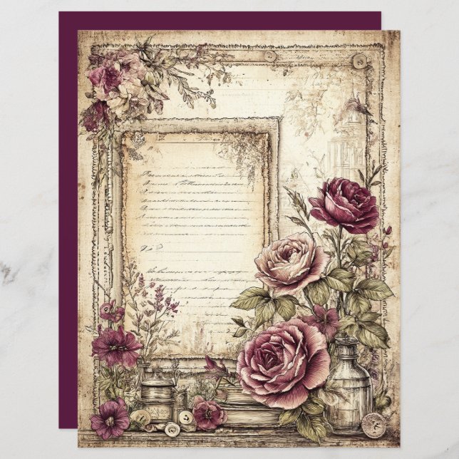 Victorian & Lace Scrapbook Paper  (Frente/Verso)