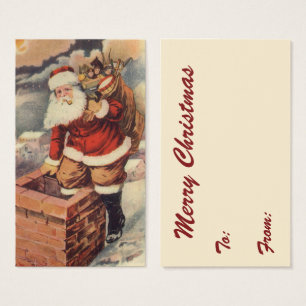 Victorian Papai Noel do natal vintage na chaminé