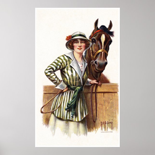 VICTORIAN RIDER and HORSE: Poster de arte fina (Frente)