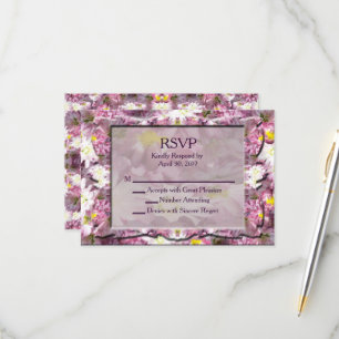 Victorian RSVP floral malva