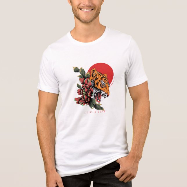 Vida Americana - Camiseta Sun Tiger & Peony (Frente)