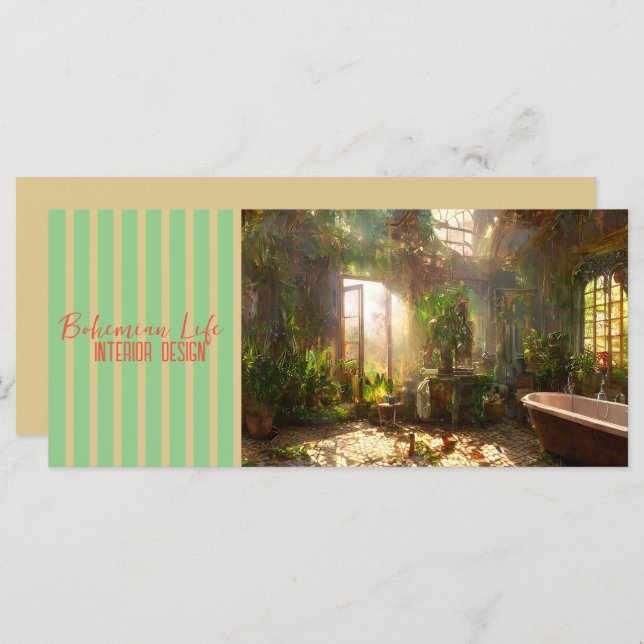 Vida Boêmia - Negócios, Cartão Saudável, Convidar (Frente/Verso)