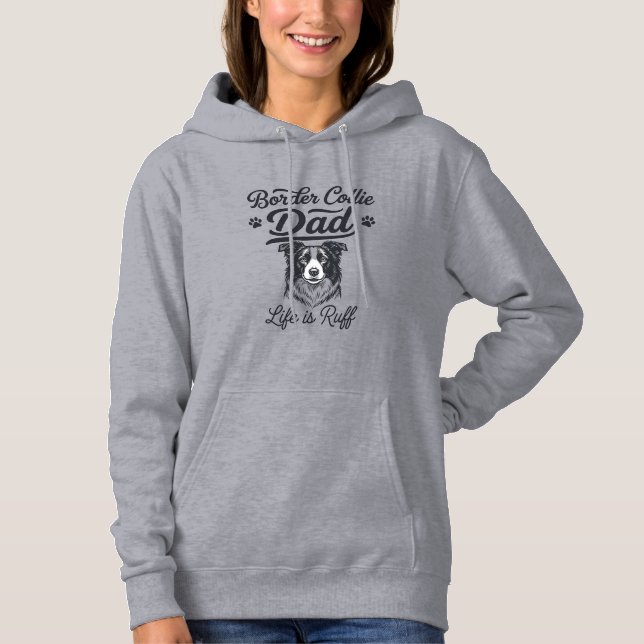 Vida de Pai Border Collie é Difícil Camiseta Vinta (Frente)