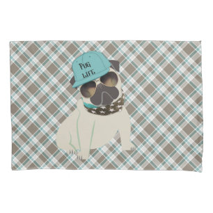 Vida de Pug Cachorro com Boné Bandana Óculos Xadre