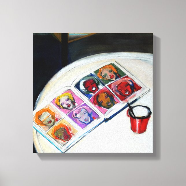 Vida estática com Canvas de Livro e Mug Vermelha (Frente)