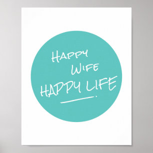 Vida feliz da esposa feliz que diz o impressão do