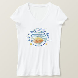 Vida melhor na praia, peixes tropicais, T-shirt