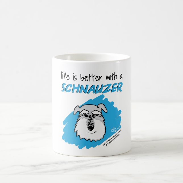 Vida… Schnauzer - caneca branca (Centro)