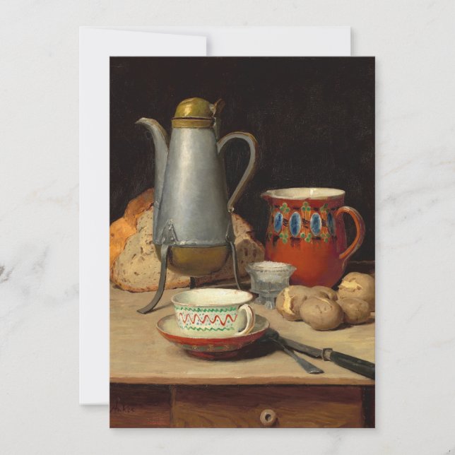 Vida tranquila, café e batatas | Albert Anker (Frente)