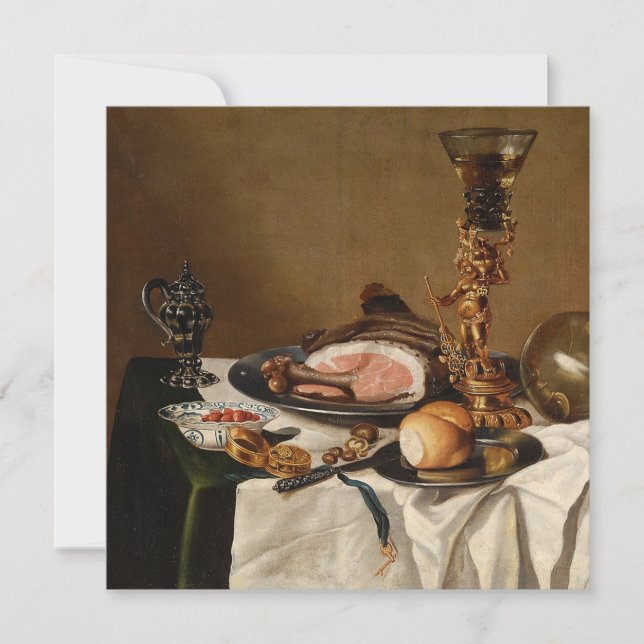 Vida tranquila com presunto, livros e embarcações  (Frente)