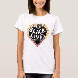 Vidas Negras importam a camiseta das mulheres (luz