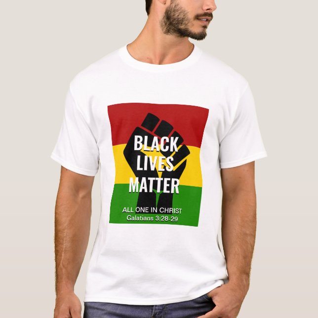 VIDAS NEGRAS IMPORTAM Todas Uma Em Cristo T-Shirt (Frente)